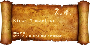 Kircz Armandina névjegykártya